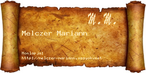 Melczer Mariann névjegykártya